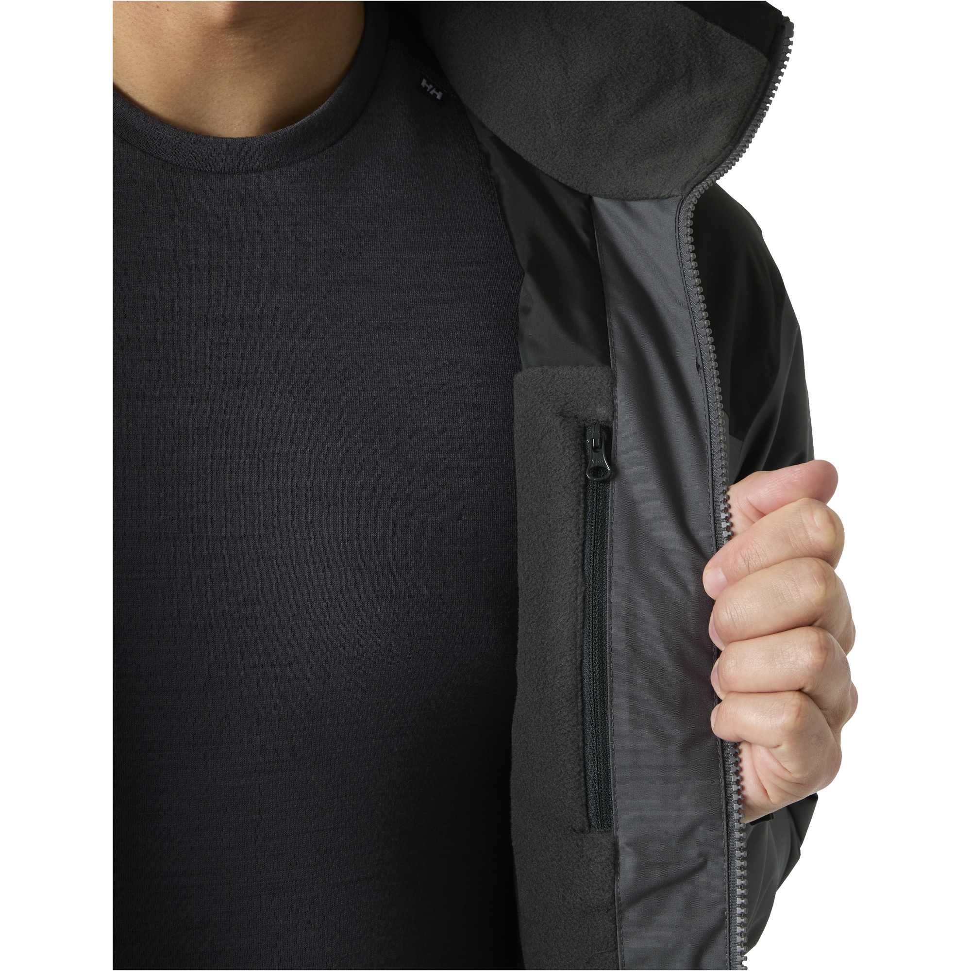 2026 Helly Hansen Mens Crew Hooded Midlayer Jacket 2 34442 - Thunder Grey